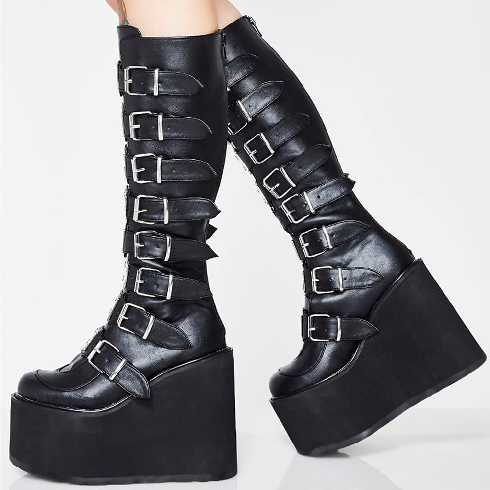 Dark Punk Platform Boots - Goth Style