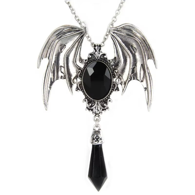 Cool Gothic Plant Animal Necklace for Women Men Gragon Bat Eagle Heart Rose Pendant Necklace Costume Party Jewelry Gifts