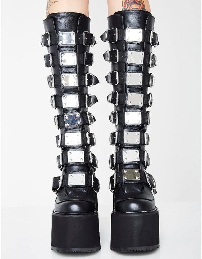 Dark Punk Platform Boots - Goth Style